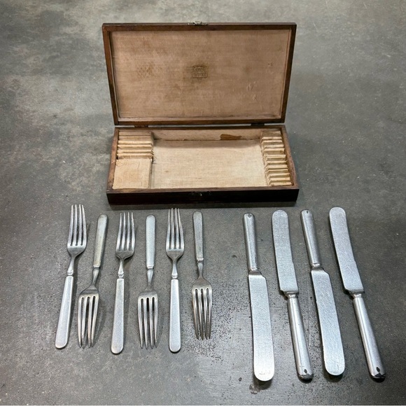 Vintage Keen Kutter Diamond Edge Silverware Set Box Forks Knives Antique - Picture 3 of 11